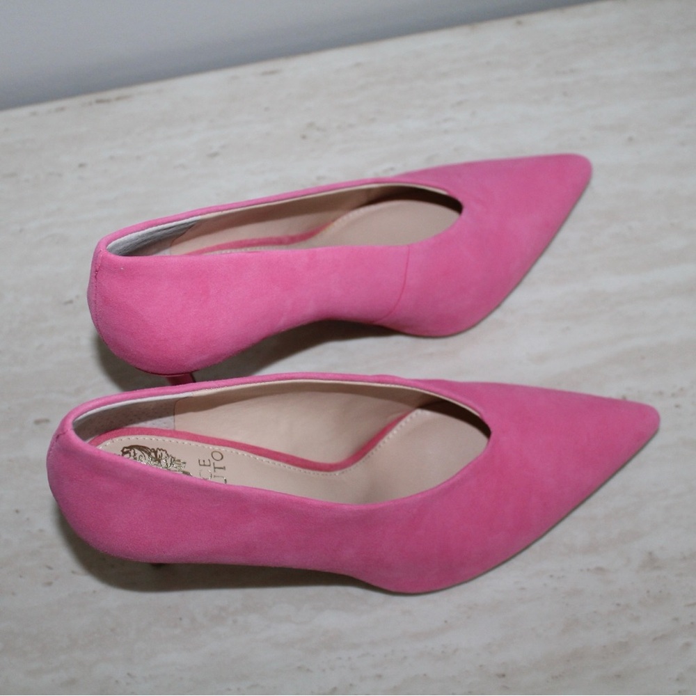Vince Camuto Ankia Soft Pink Suede Pump Heels - Picture 8 of 16